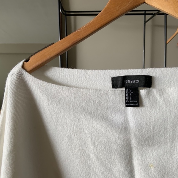 White Over the Shoulder Sweater - Picture 3 of 5